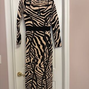Zebra Print Long Sleeve Dress